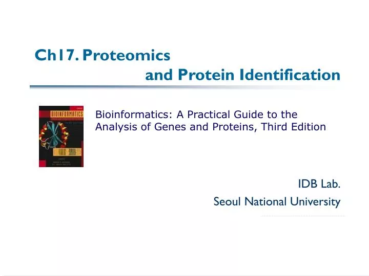 ch17 proteomics and protein identification
