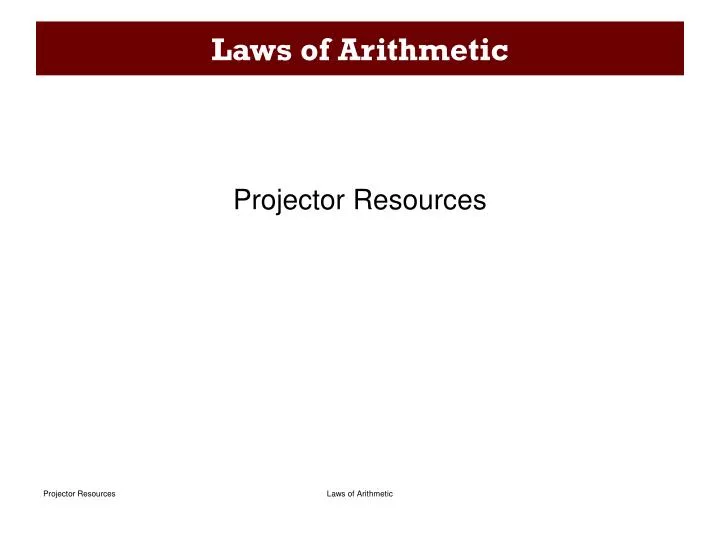 laws of arithmetic