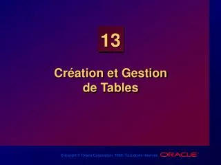 cr ation et gestion de tables