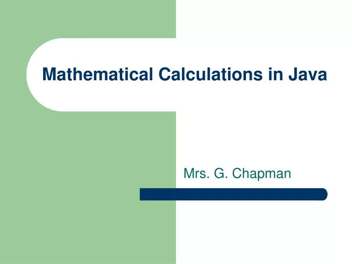 mathematical calculations in java