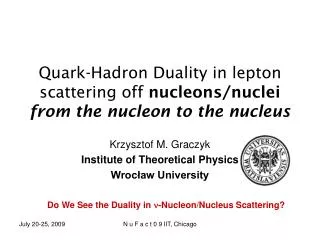Quark-Hadron Duality in lepton scattering off nucleons/nuclei from the nucleon to the nucleus