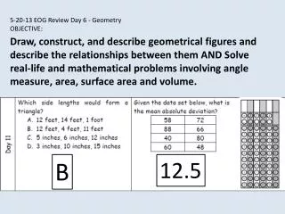 5-20-13 EOG Review Day 6 - Geometry OBJECTIVE: