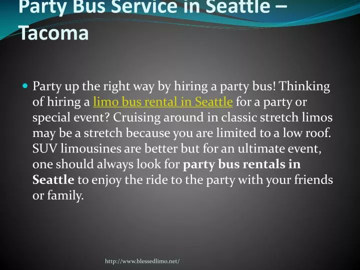 party bus service in seattle tacoma