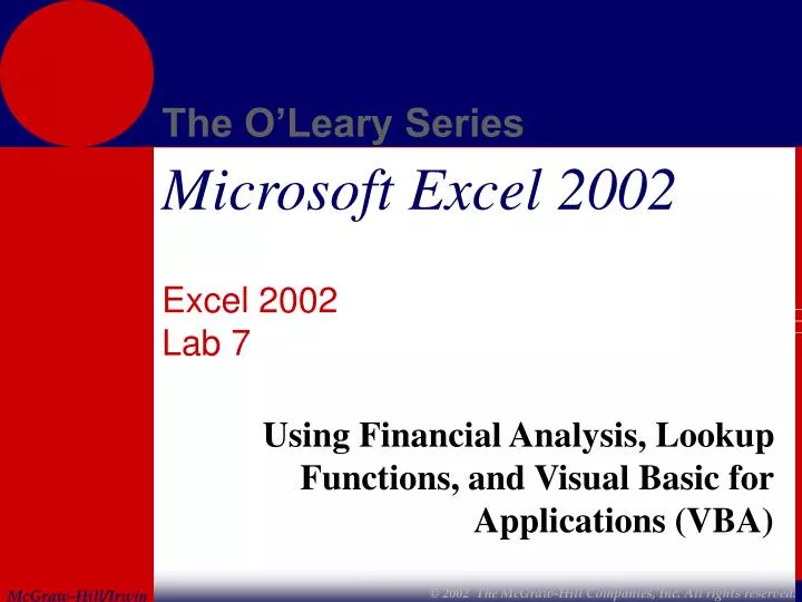 excel 2002 lab 7