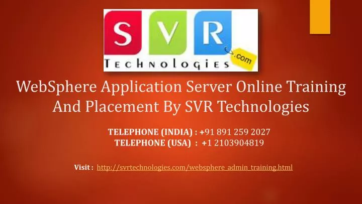websphere application server online training and placement by svr technologies
