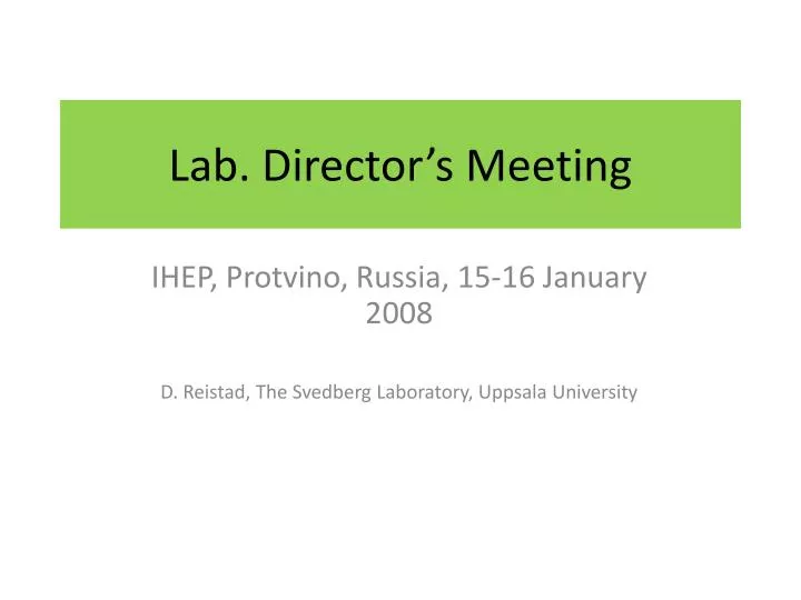 lab director s meeting