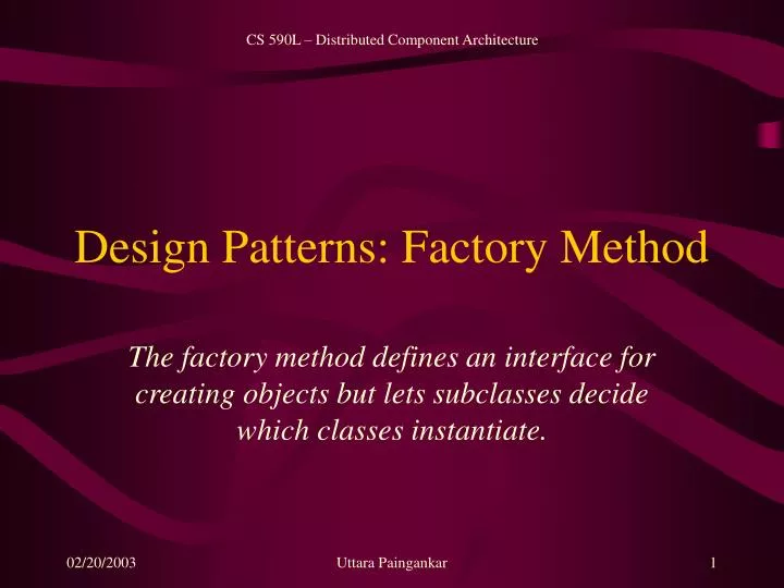 design patterns factory method