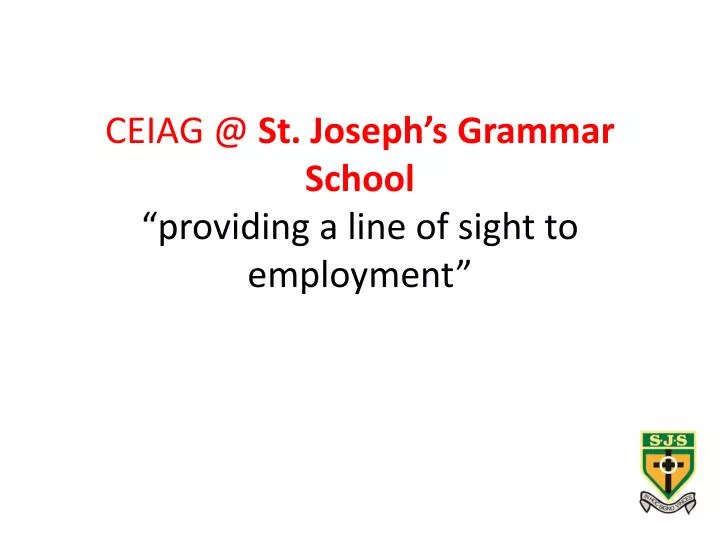 ceiag @ st joseph s grammar school providing a line of sight to employment