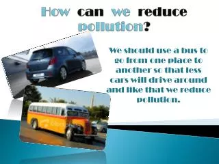 How can we reduce pollution ?
