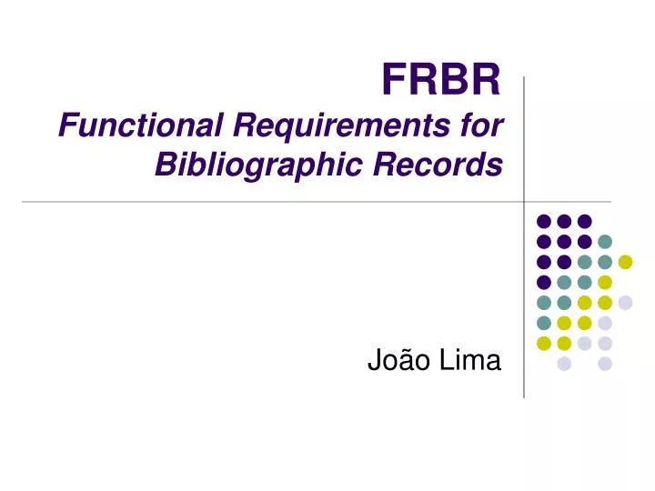 frbr functional requirements for bibliographic records