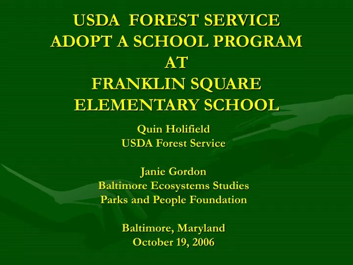 usda forest service adopt a school program at franklin square elementary school