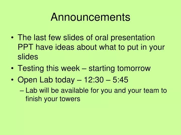 announcements