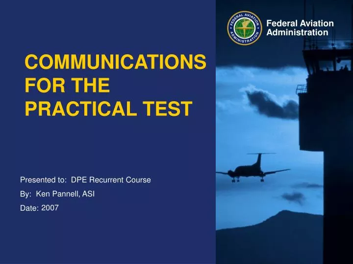 communications for the practical test