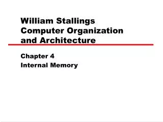 William Stallings Computer Organization and Architecture