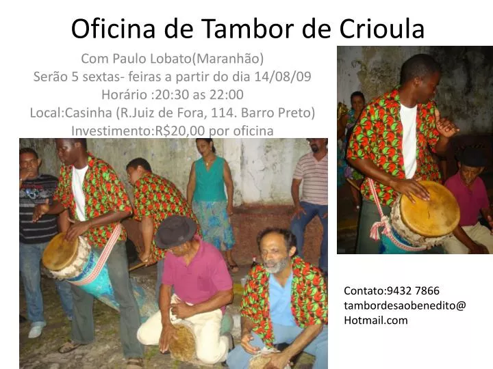 oficina de tambor de crioula
