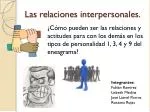 Las relaciones interpersonales. - slide 1