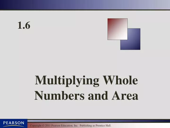 multiplying whole numbers and area