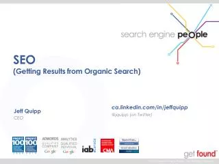 SEO (Getting Results from Organic Search)
