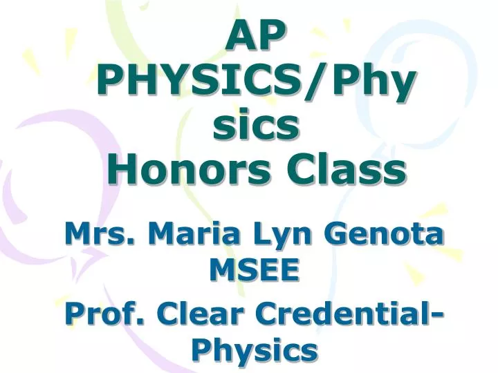 ap physics physics honors class