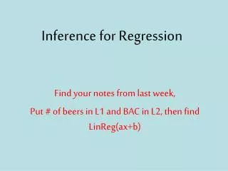 Inference for Regression