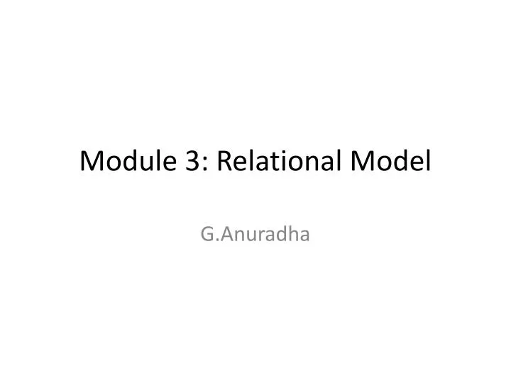 module 3 relational model