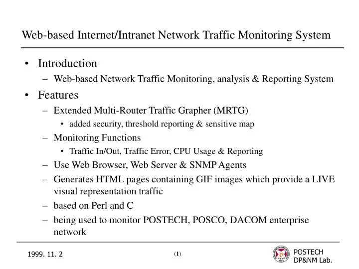 web based internet intranet network traffic monitoring system
