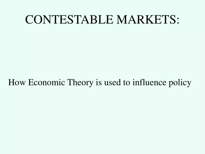 contestable markets