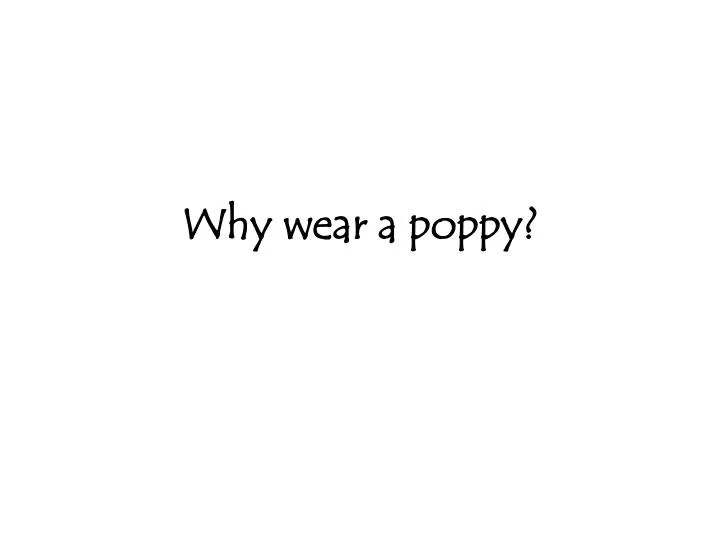why wear a poppy