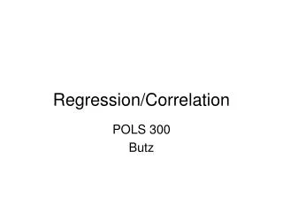 Regression/Correlation