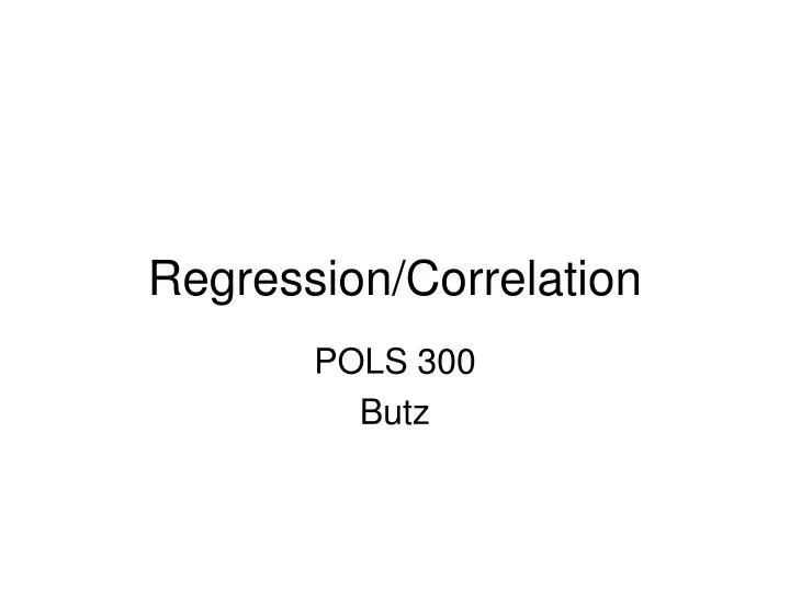 regression correlation