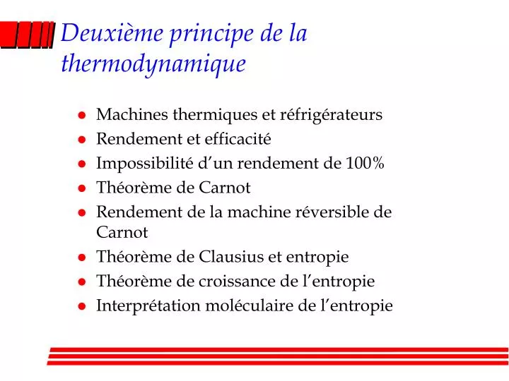 deuxi me principe de la thermodynamique