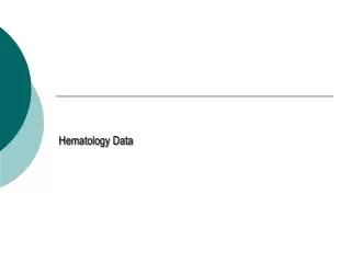 Hematology Data