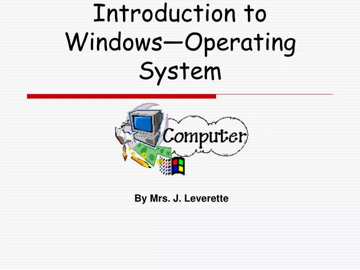 introduction to windows operating system