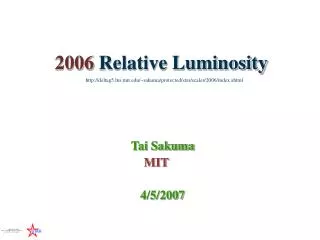 2006 Relative Luminosity