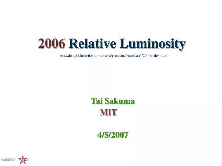 2006 relative luminosity