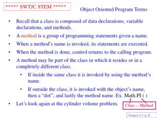 Object Oriented Program Terms
