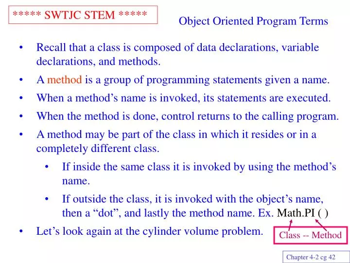 object oriented program terms