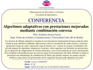 algoritmos adaptativos con prestaciones mejoradas mediante combinaci n convexa