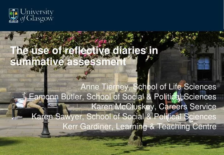 the use of reflective diaries in summative assessment