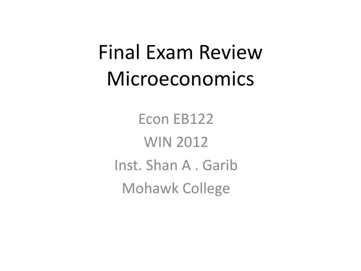 final exam review microeconomics