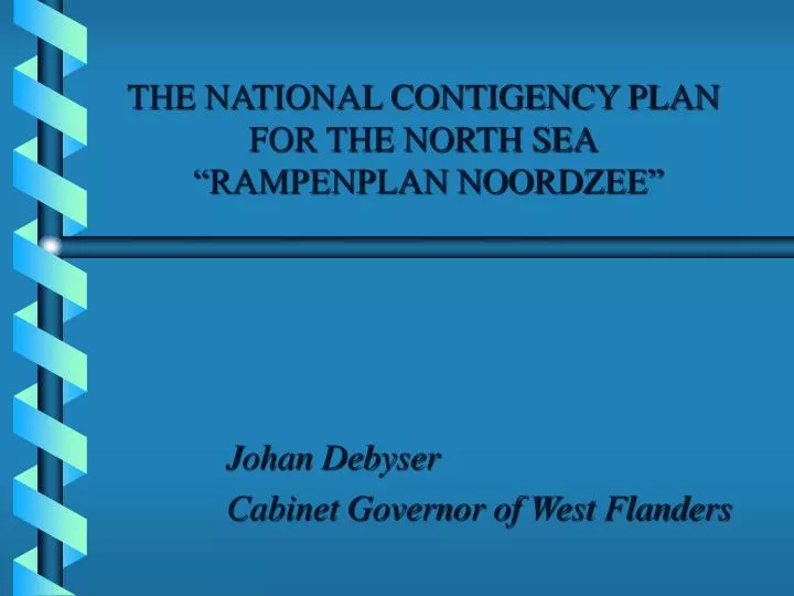 the national contigency plan for the north sea rampenplan noordzee
