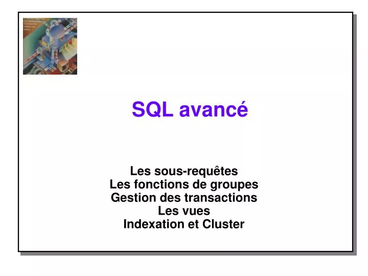 sql avanc