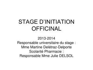 stage d initiation officinal