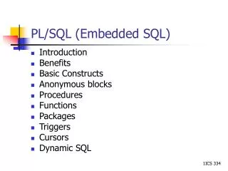 PL/SQL (Embedded SQL)