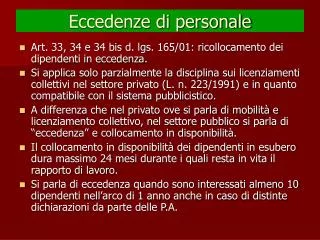 eccedenze di personale