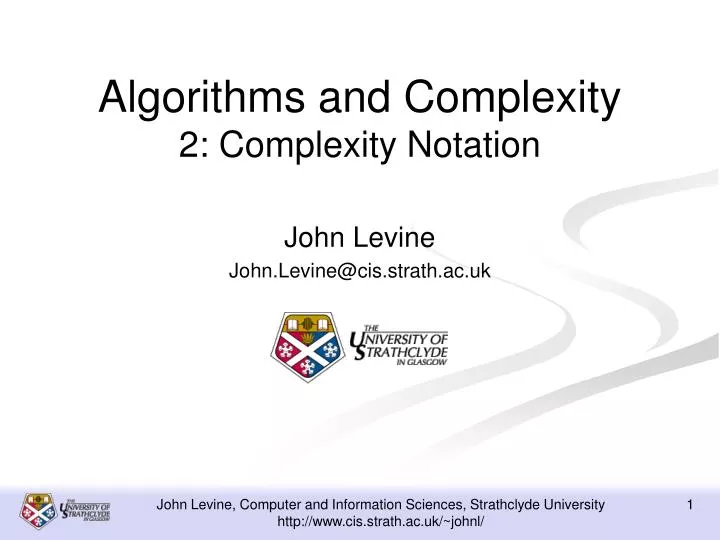 algorithms and complexity 2 complexity notation