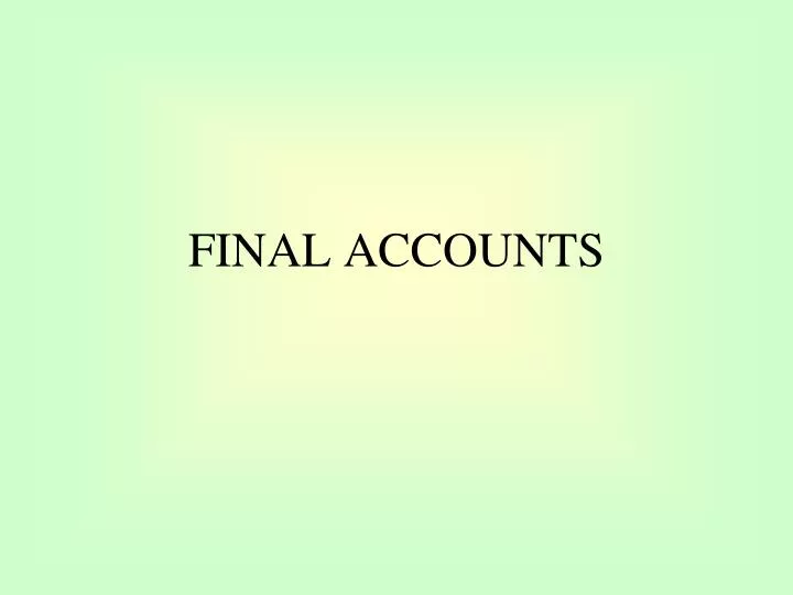 final accounts