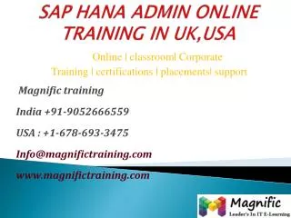 Sap hana admin online training in uk,usa