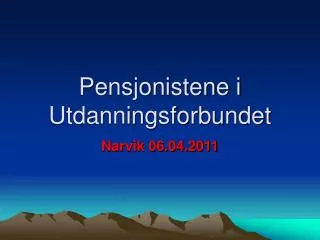 pensjonistene i utdanningsforbundet