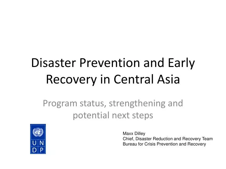 disaster prevention and early recovery in central asia